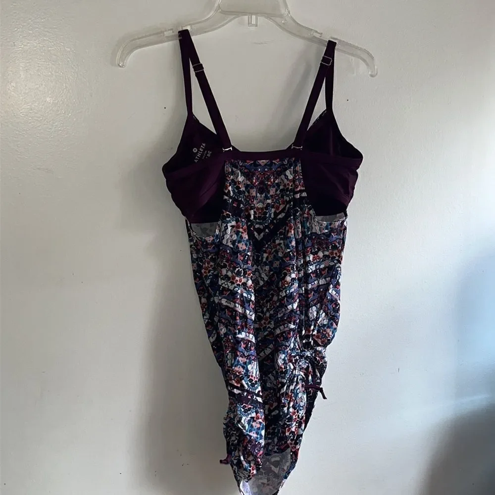 EXCELLENT CONDITION BEAUTIFUL ATHLETA LONG UNDERWIRE TANKINI SIZE 34B/C